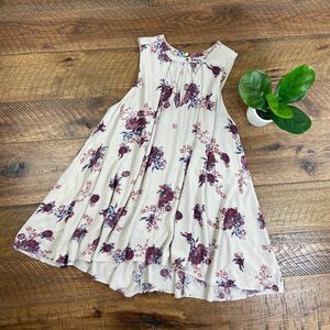 FREE PEOPLE xs Oversized tunic floral high neck floral dress boho